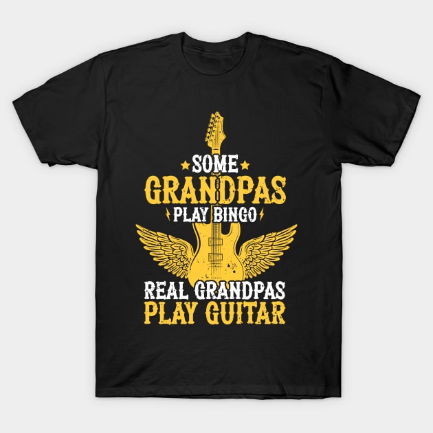 Funny Guitarist Grandpa Vintage Guitar Player Fathers Day Gift T-Shirt by Boneworkshop